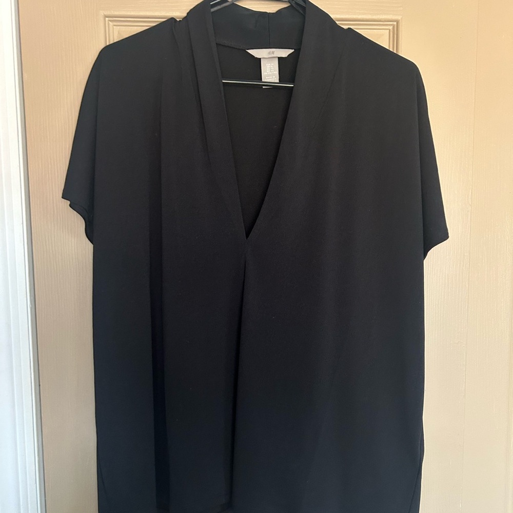 H&M Black V-Neck Blouse